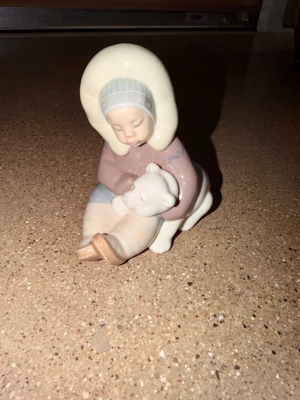 Lladro Eskimo Boy with Polar Bear Cub Figurine #1195 Hand Made in Spain